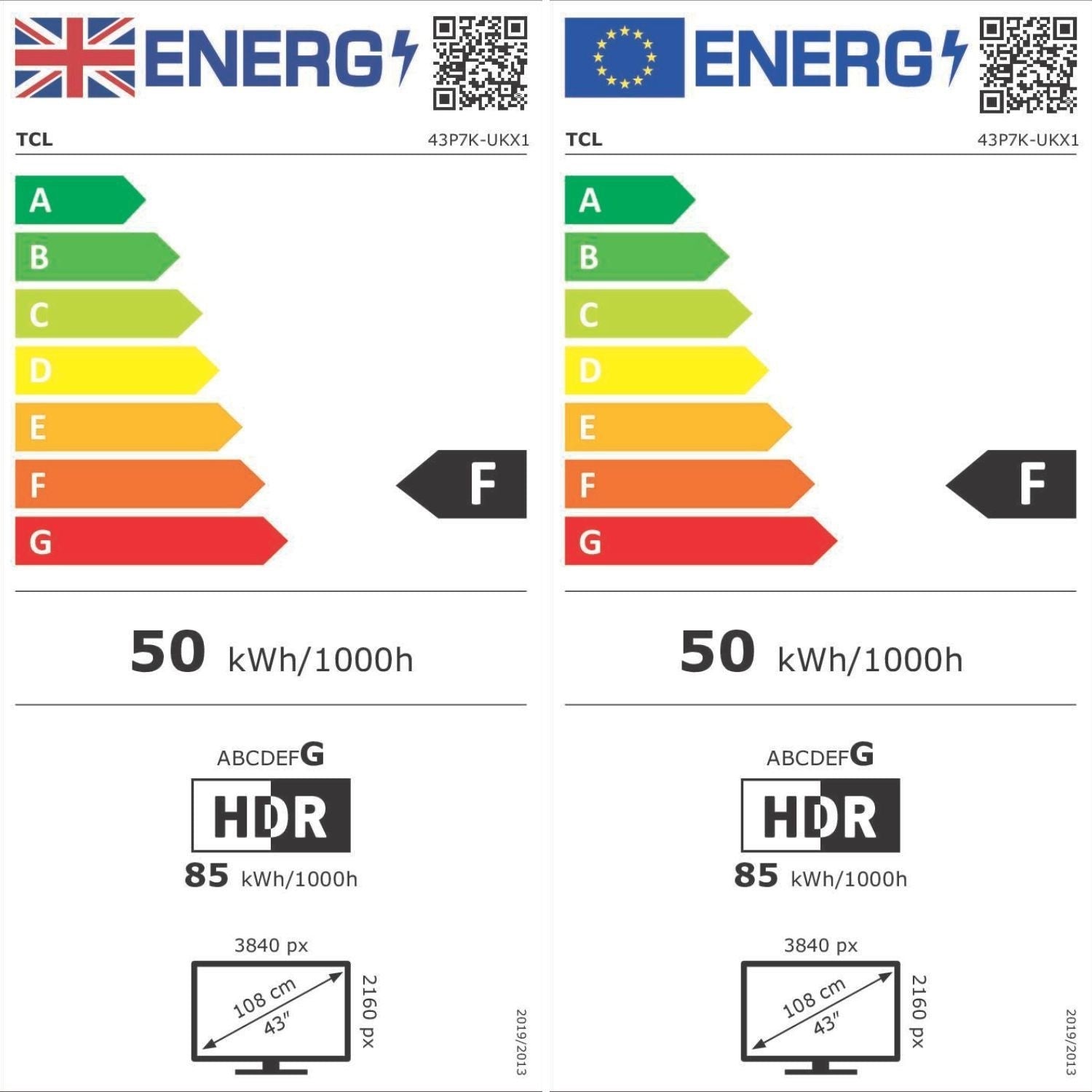TCL P7K 43 inch 4K QLED HDR Google TV - 43P7K-UK