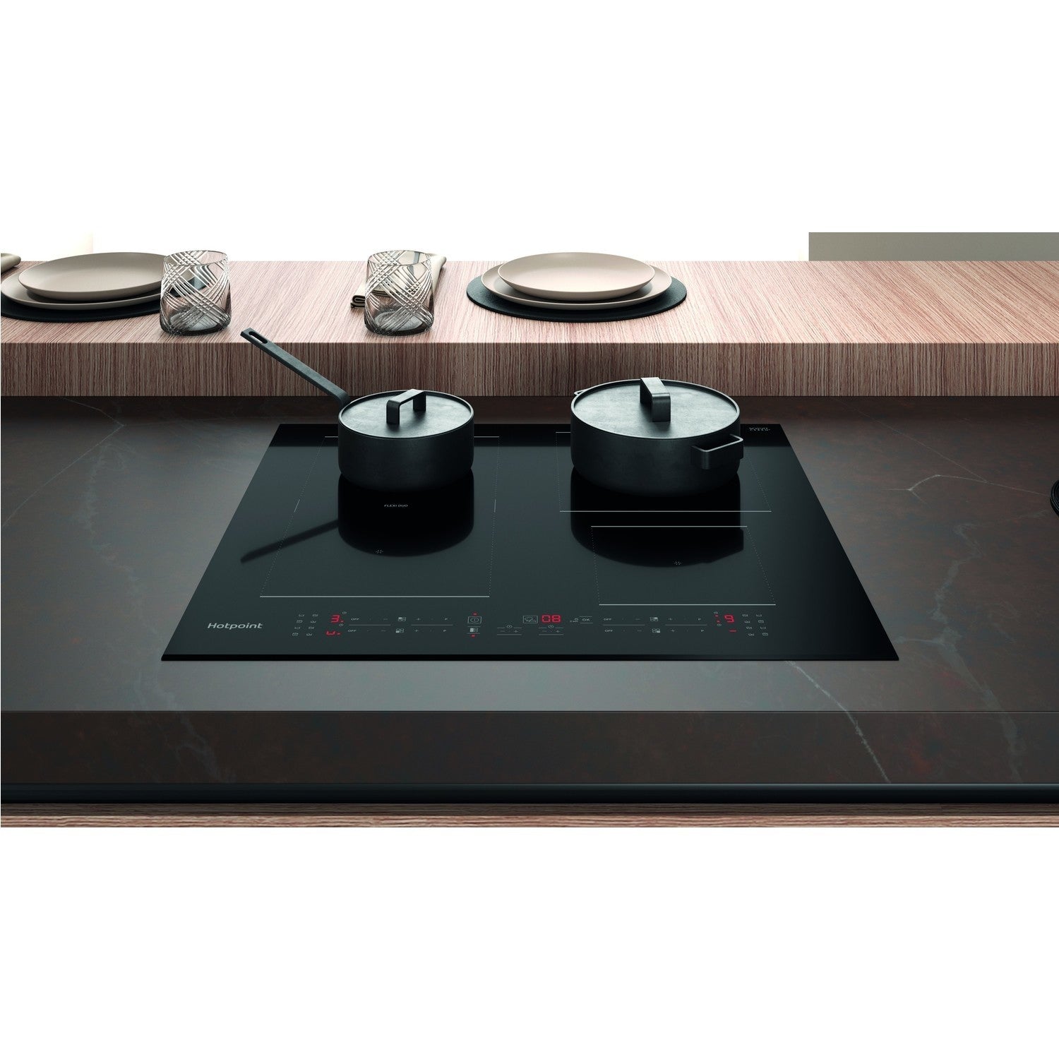 Hotpoint 59cm 4 Zone Induction Hob with Flexi Zone