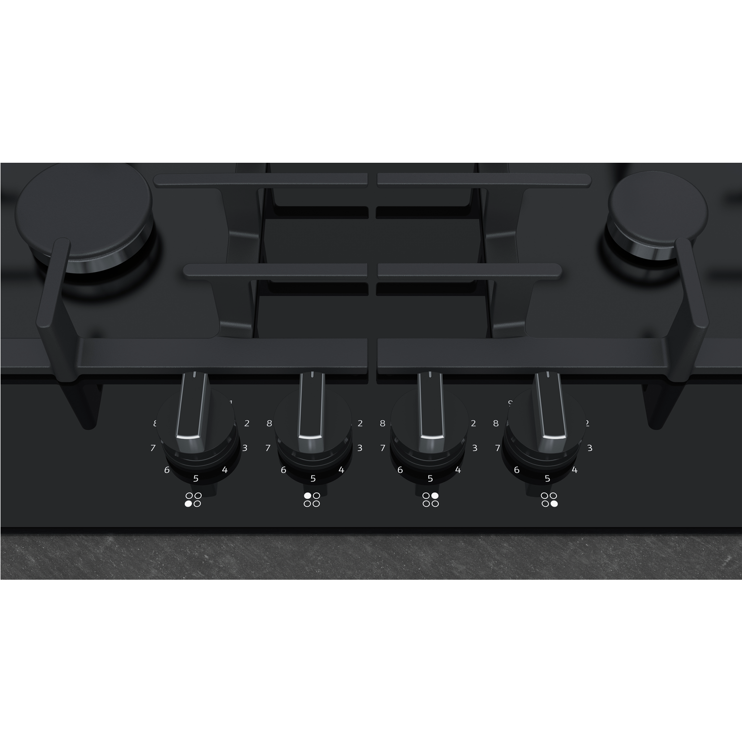 Neff N70 59cm Gas on Glass 4 Burner Gas Hob - Black