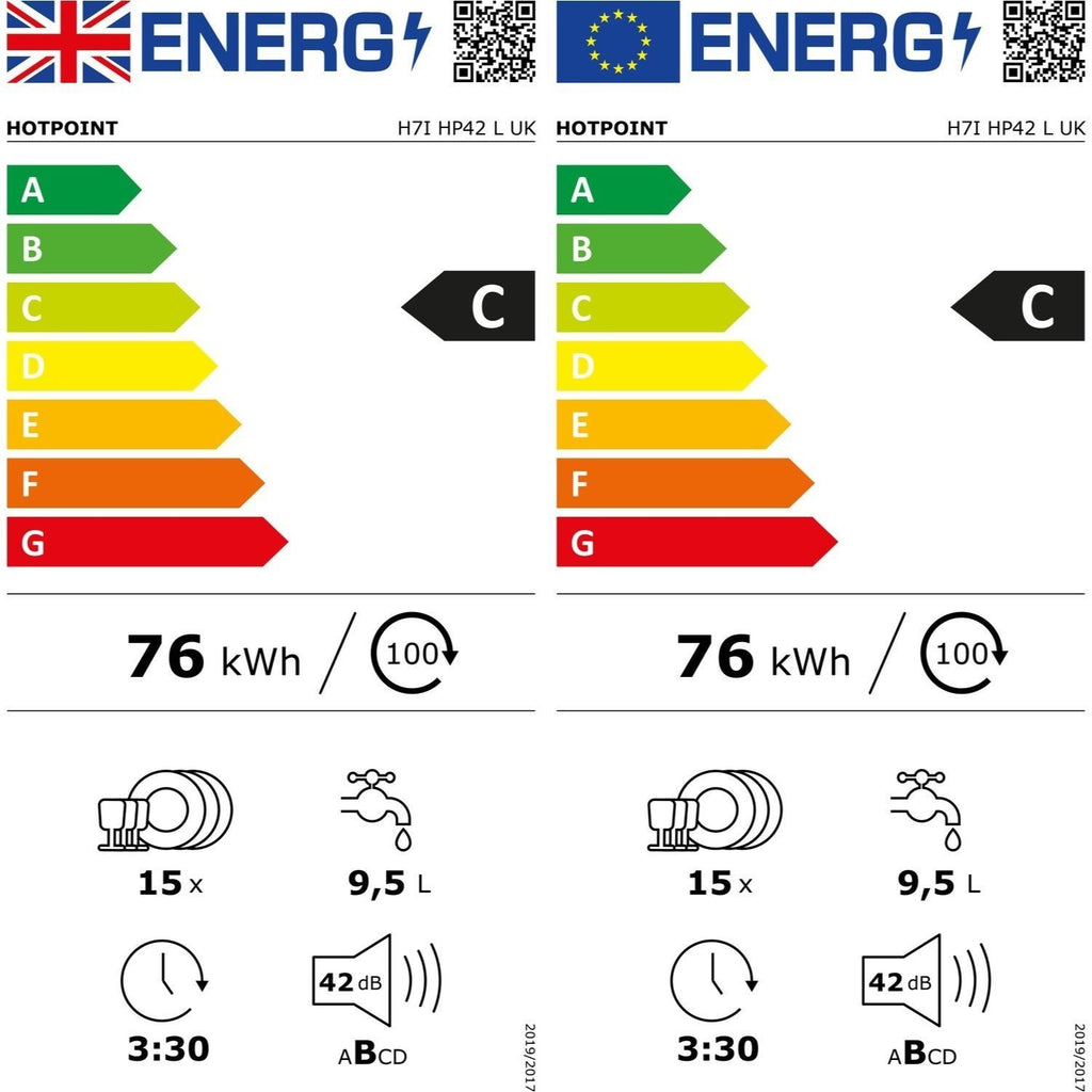 Hotpoint Maxi Space Integrated Dishwasher - C-Rated Black control panel