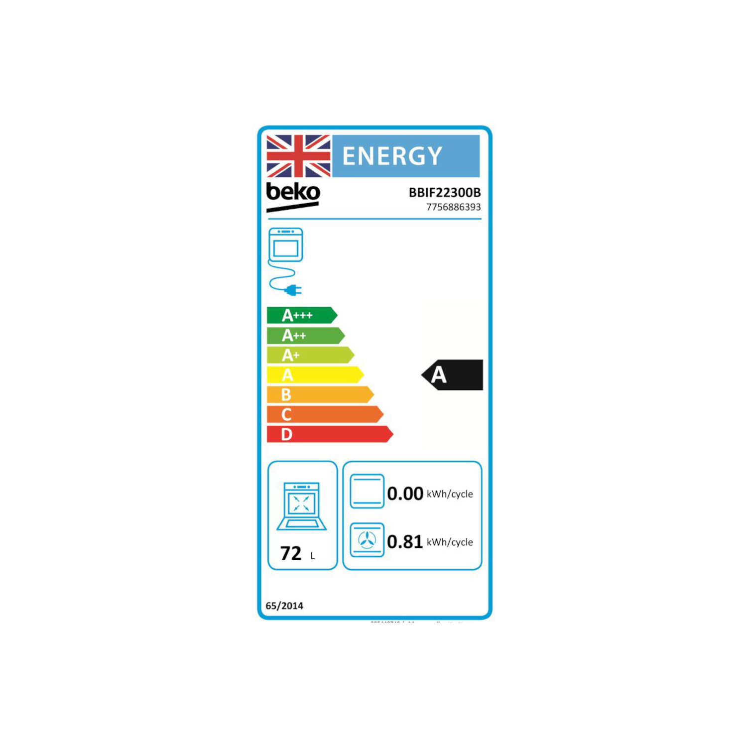 Beko BBIF22300B Electric Fan Single Oven - Black