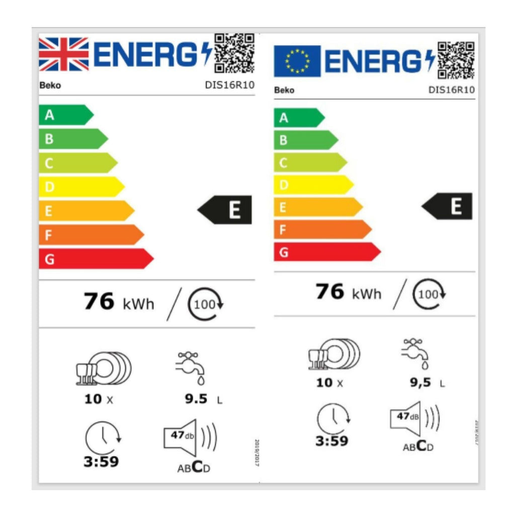 Beko Integrated Slimline Dishwasher - Fast+ - Black control panel