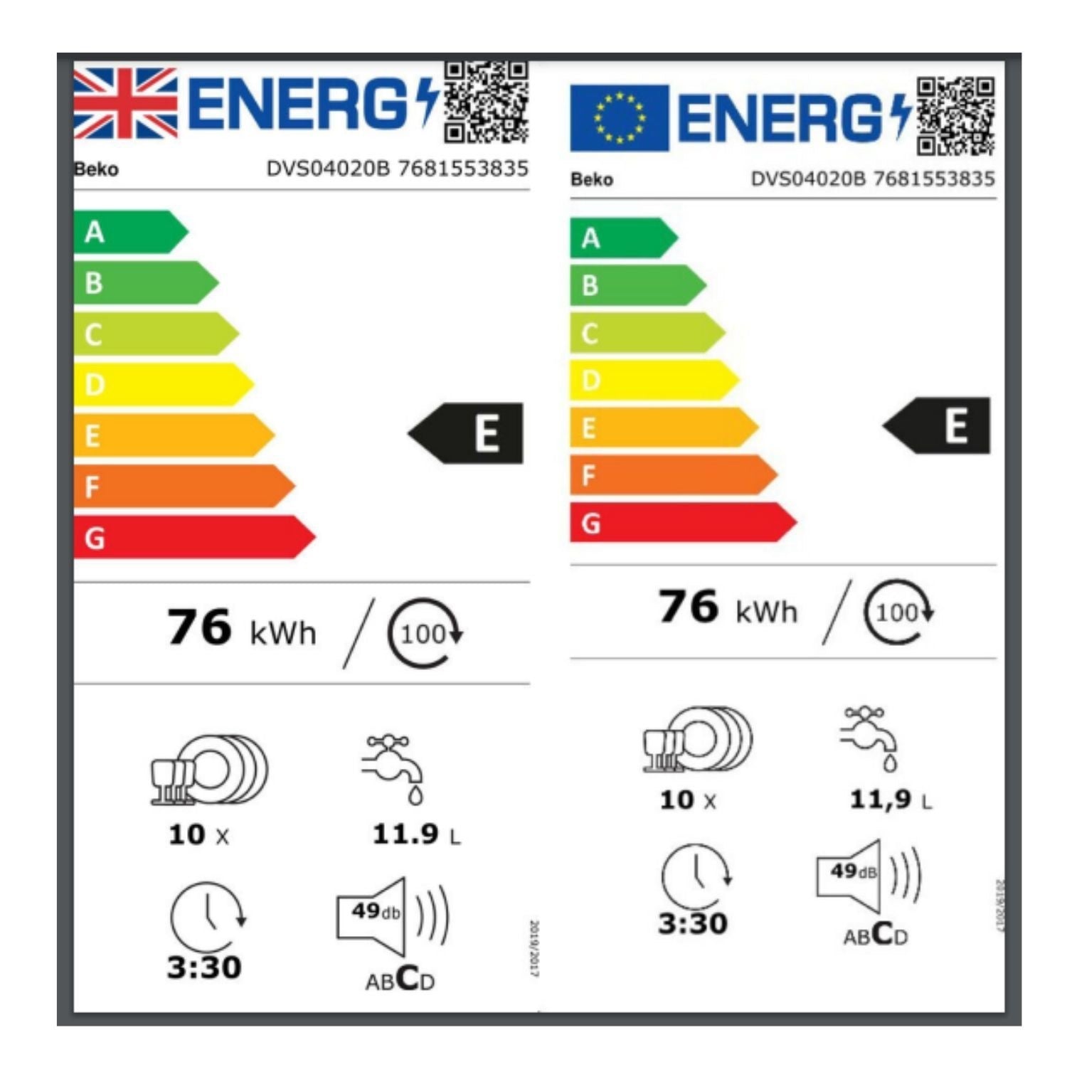 Beko Freestanding Slimline Dishwasher - Quick&Shine™, Black