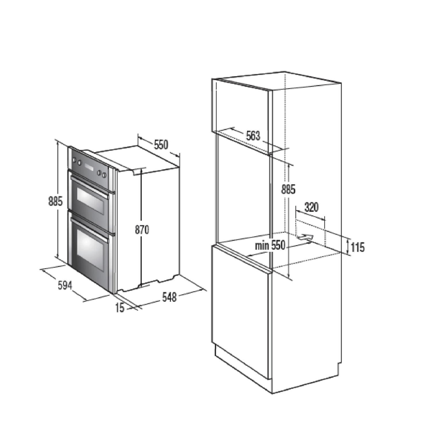 Hisense BID95211BGUK Built-In Electric Double Oven - Black
