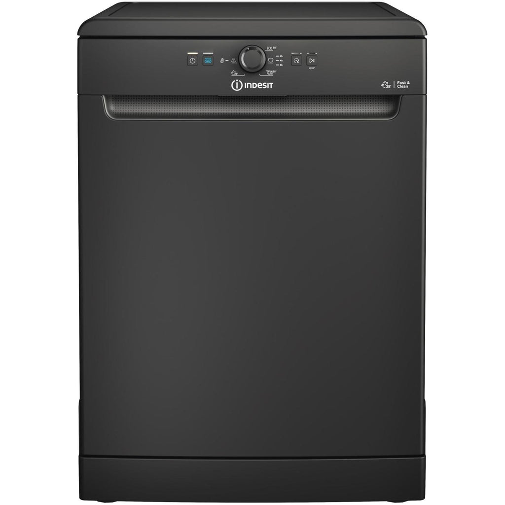Indesit Fast&Clean Freestanding Dishwasher - Push&Go Black