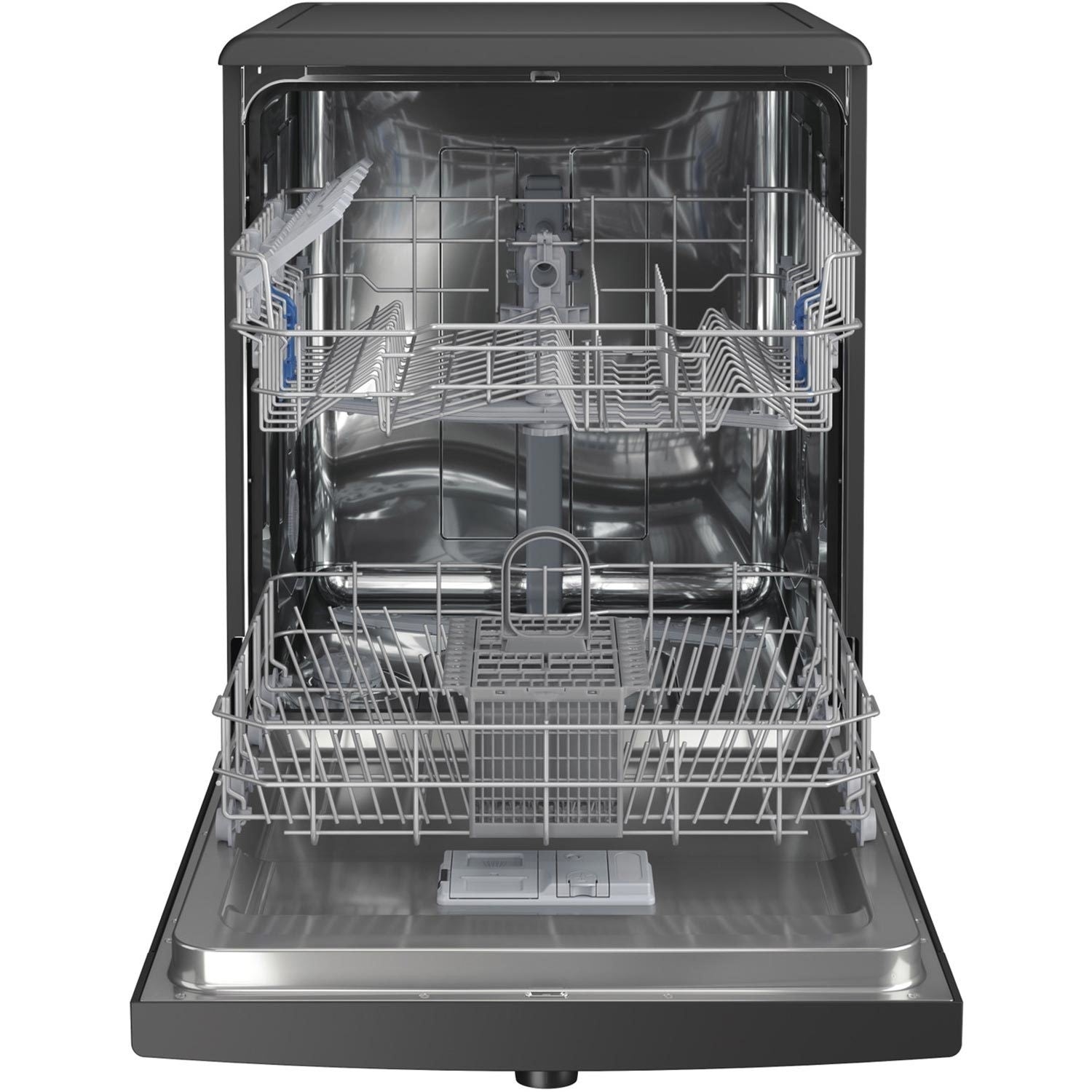 Indesit Fast&Clean Freestanding Dishwasher - Push&Go Black