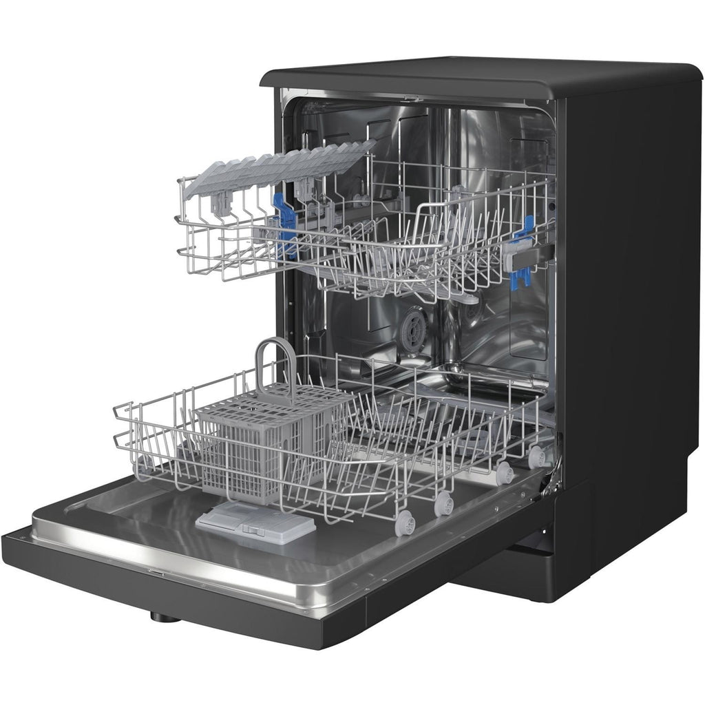 Indesit Fast&Clean Freestanding Dishwasher - Push&Go Black