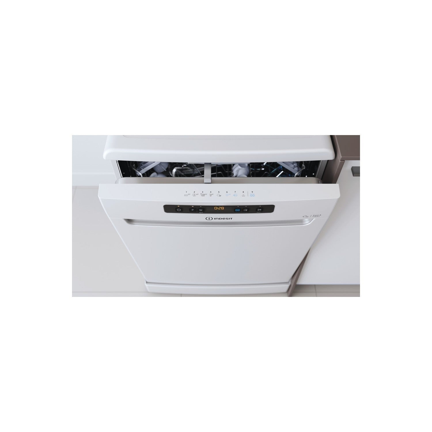 Indesit Fast&Clean Freestanding Dishwasher - D-Rated, White