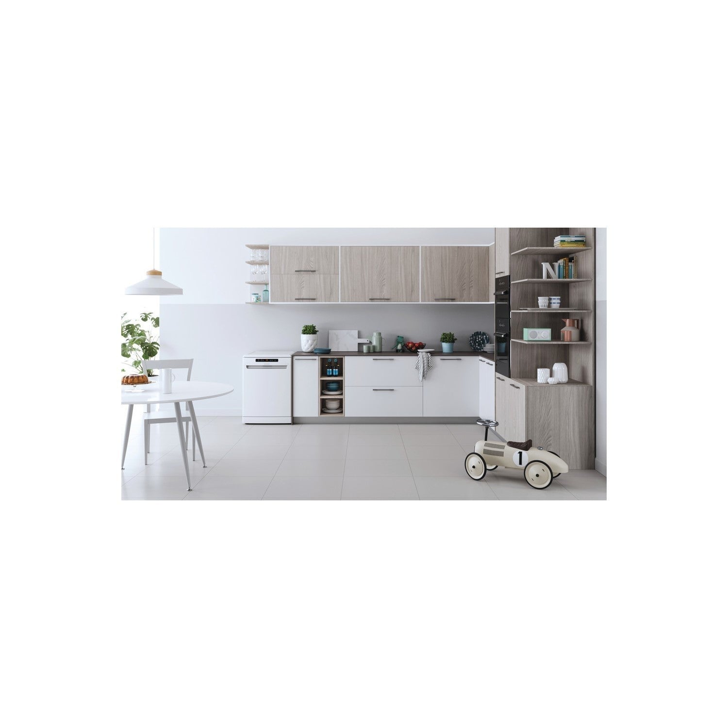 Indesit Fast&Clean Freestanding Dishwasher - D-Rated, White