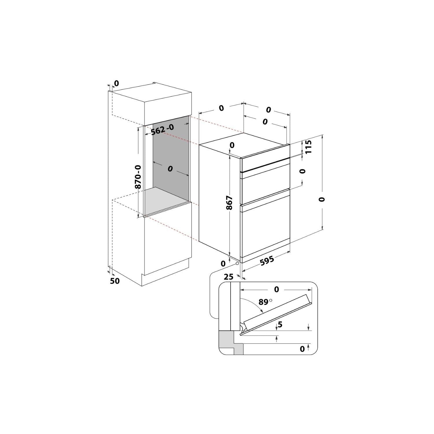 Hotpoint DIH10DW Built-In Electric Double Oven - White