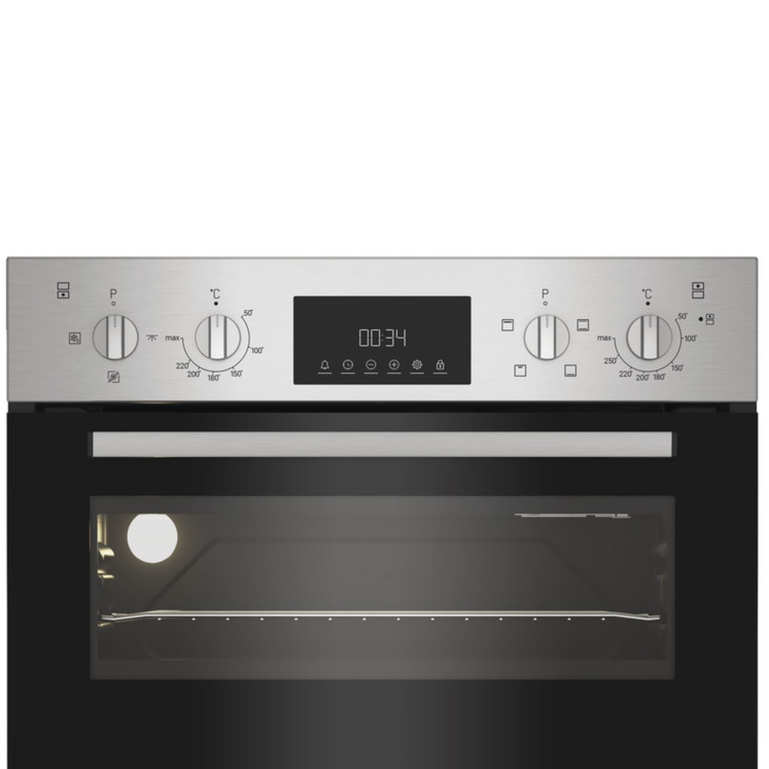 Indesit DII10DIX Electric Built In Double Oven - Stainless Steel