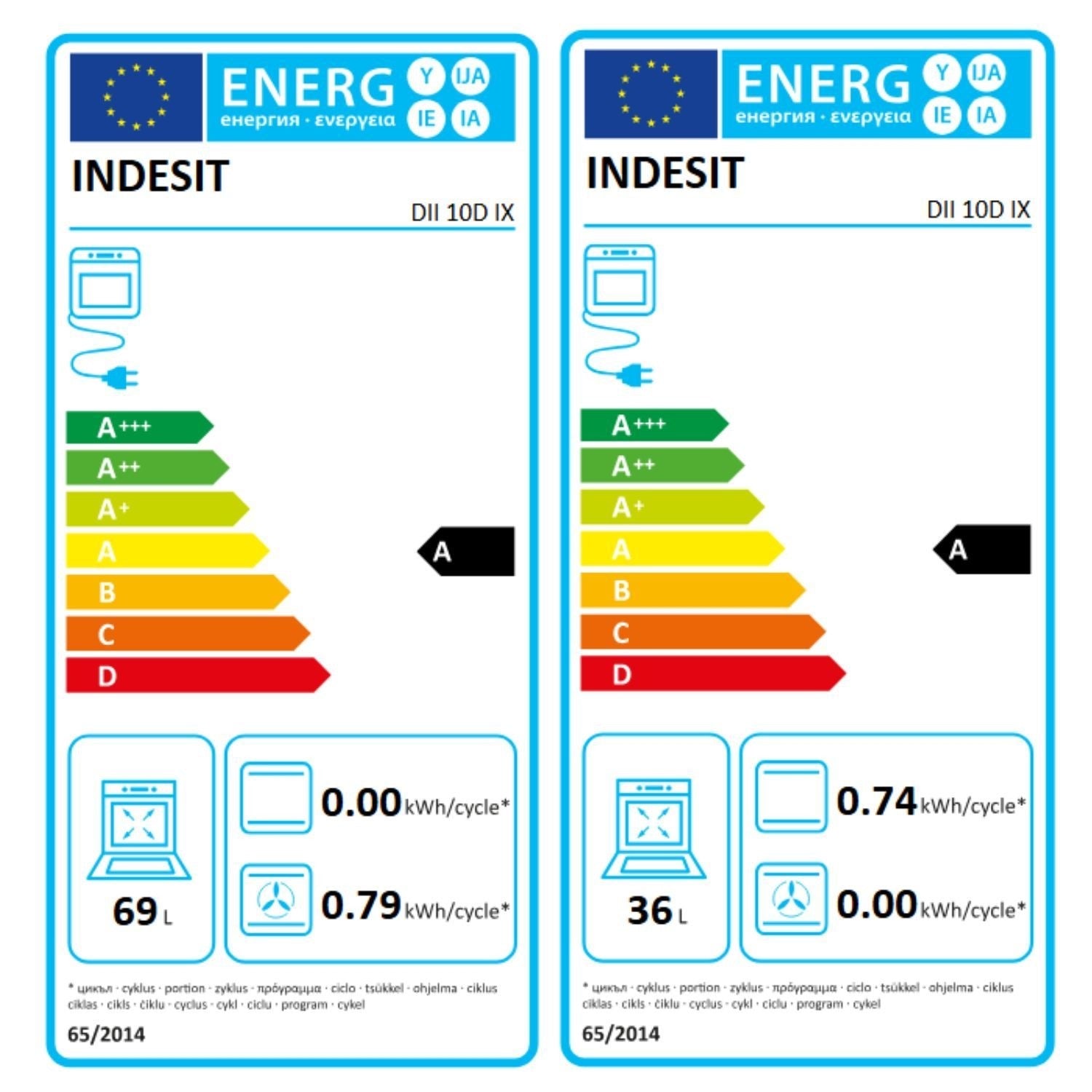 Indesit DII10DIX Electric Built In Double Oven - Stainless Steel