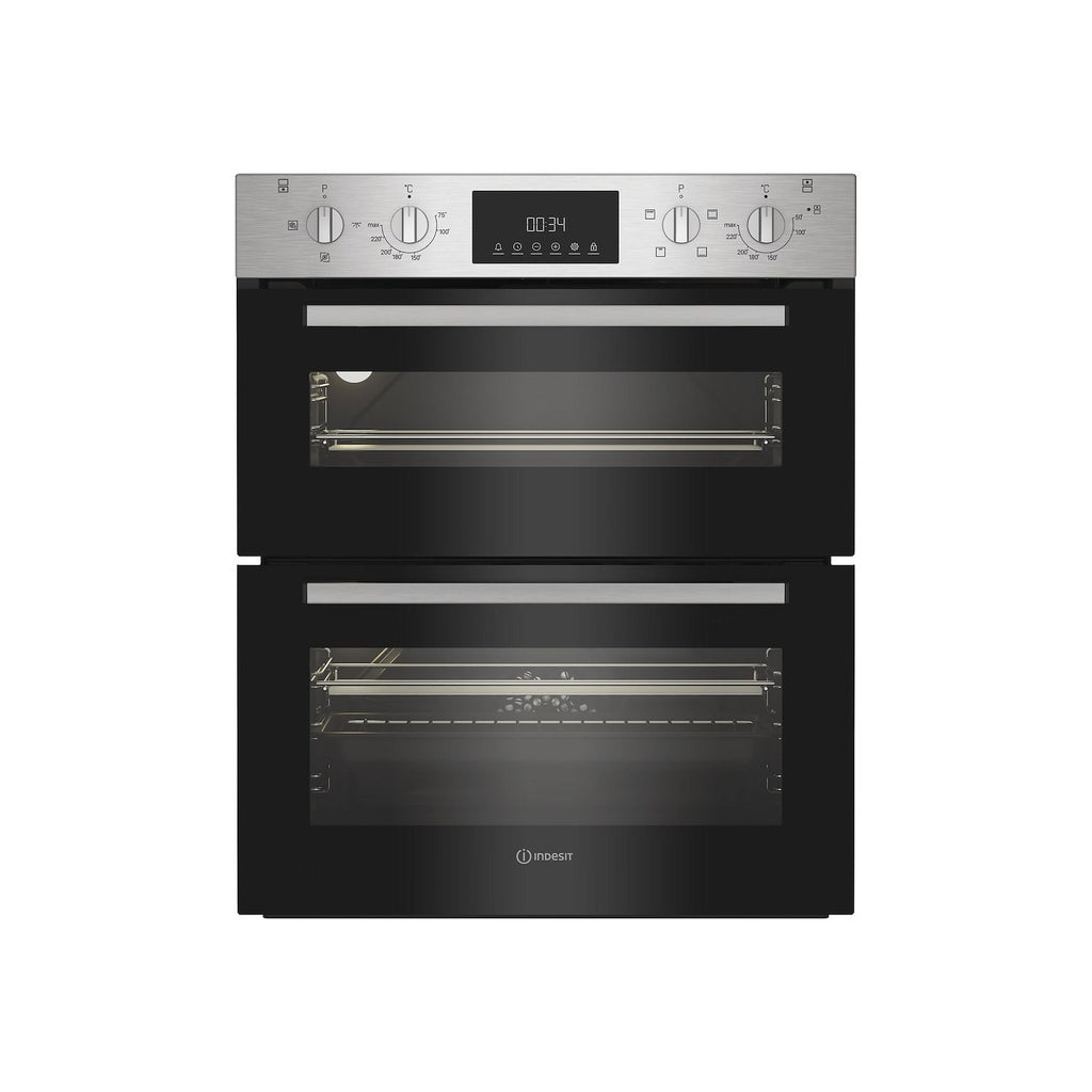 Indesit DUI12DIX Electric Built Under Double Oven - Stainless Steel