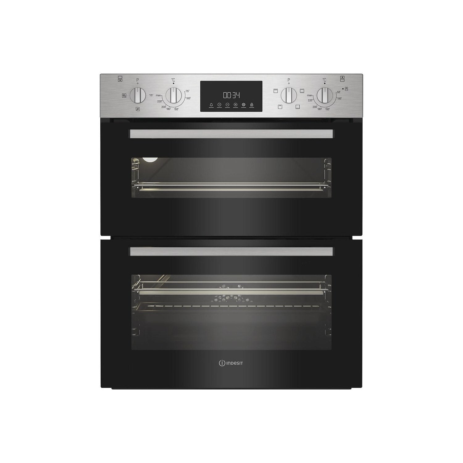 Indesit DUI12DIX Electric Built Under Double Oven - Stainless Steel