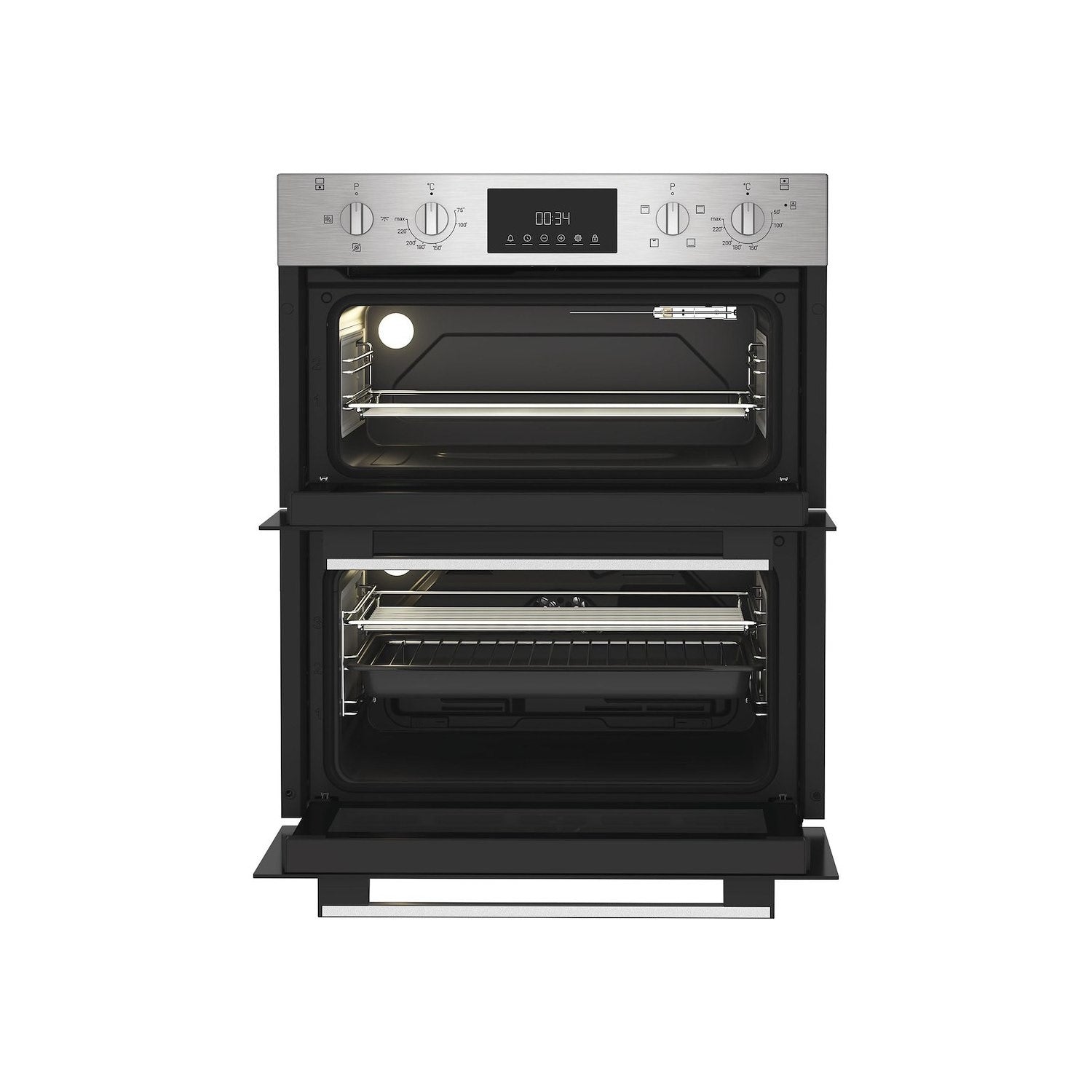 Indesit DUI12DIX Electric Built Under Double Oven - Stainless Steel