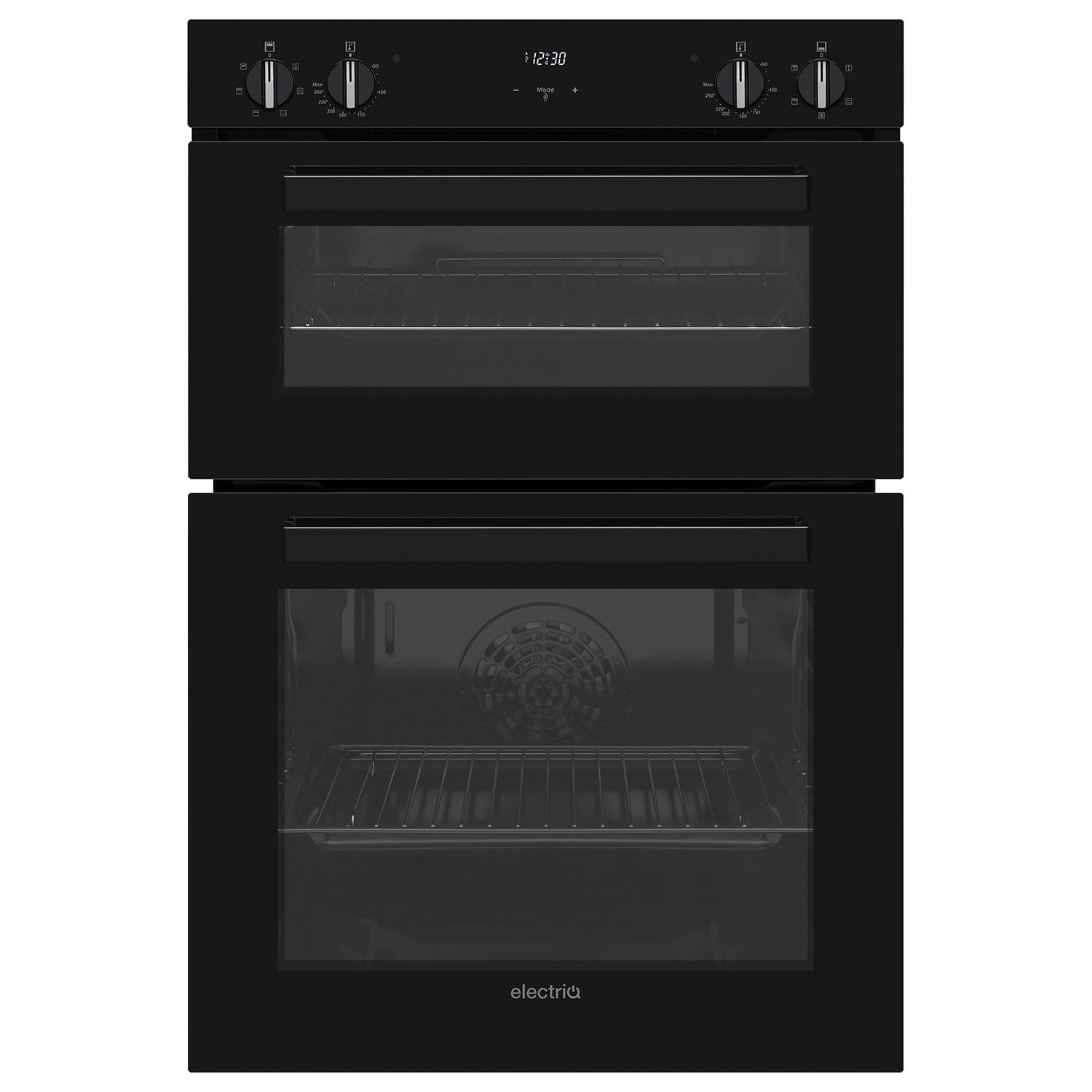 electriQ Built-In Electric Double Oven - Black