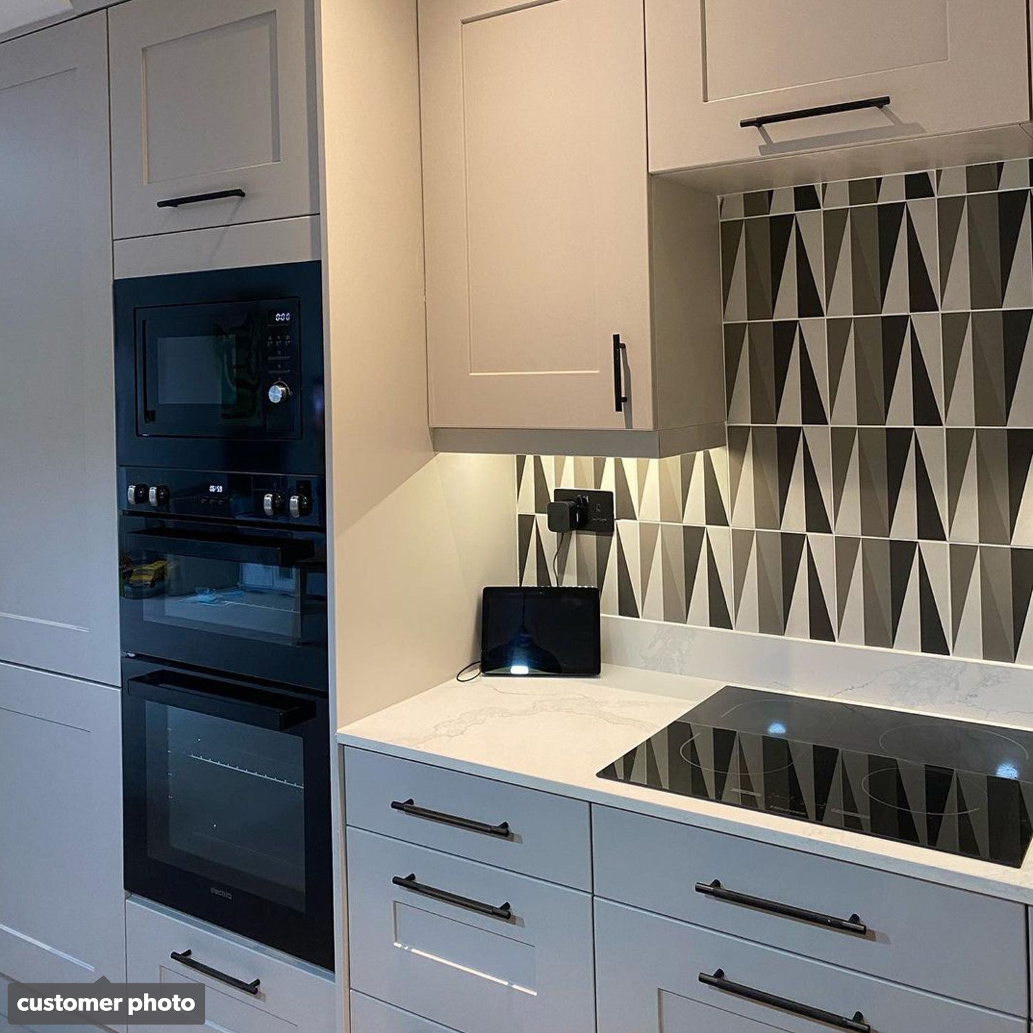 electriQ Built-In Electric Double Oven - Black