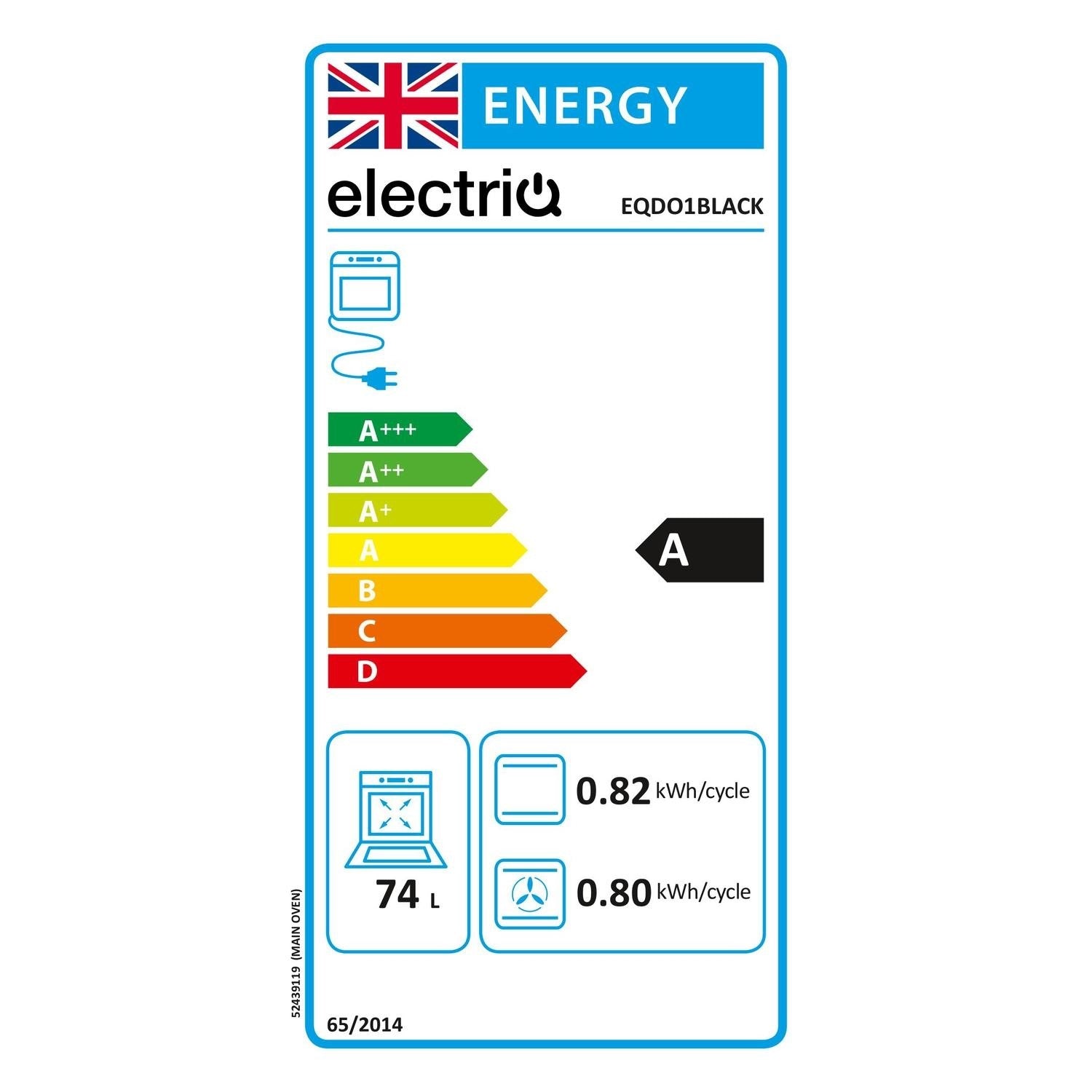 electriQ Built-In Electric Double Oven - Black