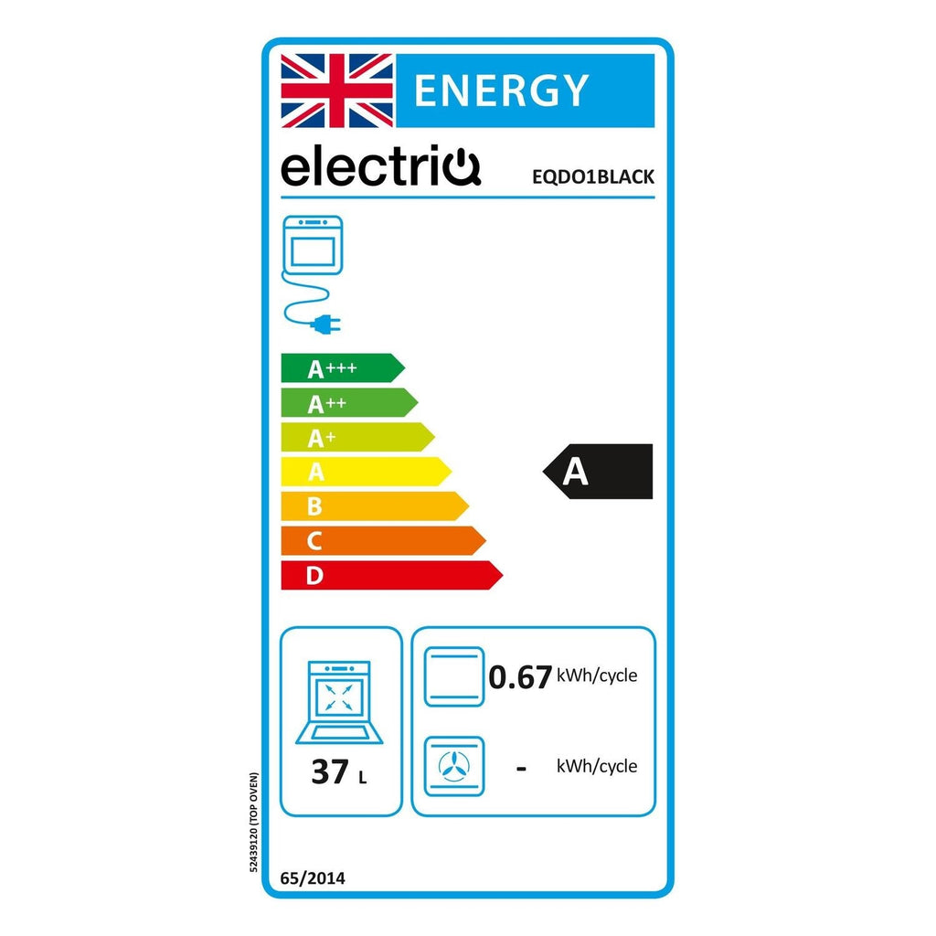 electriQ Built-In Electric Double Oven - Black