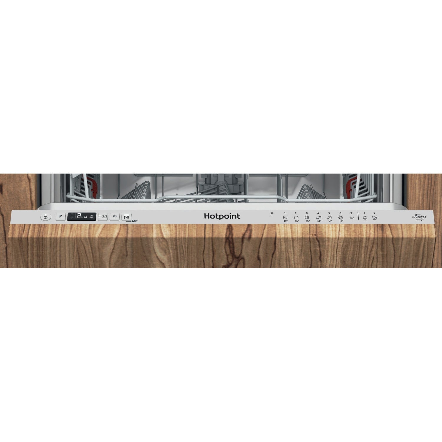Hotpoint Integrated Dishwasher - FlexiLoad Inverter Motor Silver control panel