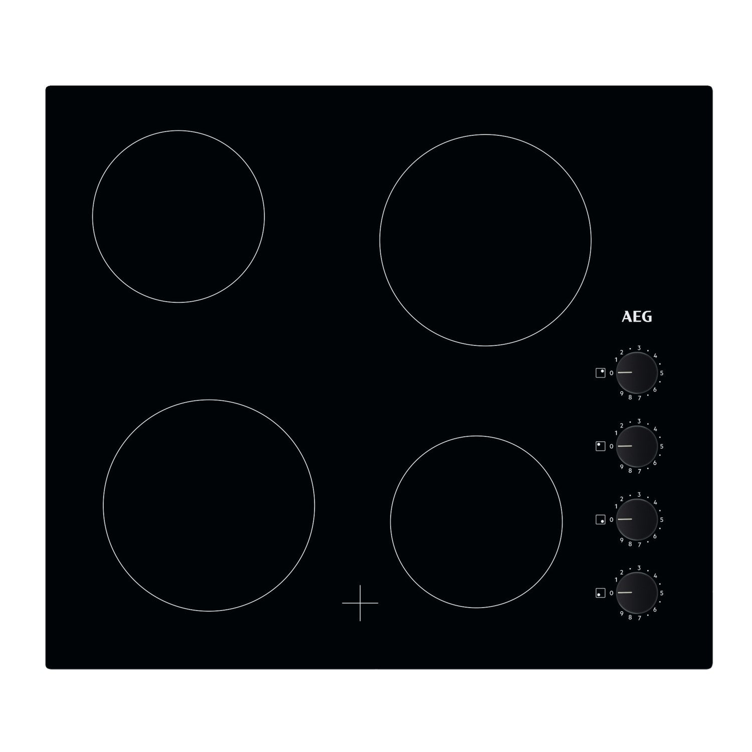 AEG 3000 Series 59cm 4 Zone Ceramic Hob with Knob Controls