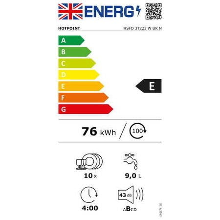 Hotpoint 3D Zone Wash Freestanding Slimline Dishwasher - White
