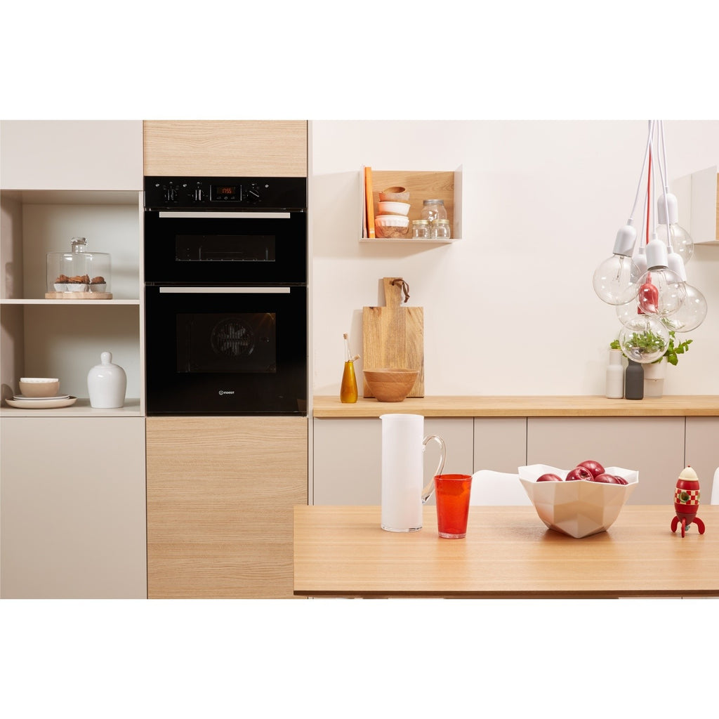 Indesit IDD6340BL Aria Built-In Electric Double Oven - Black