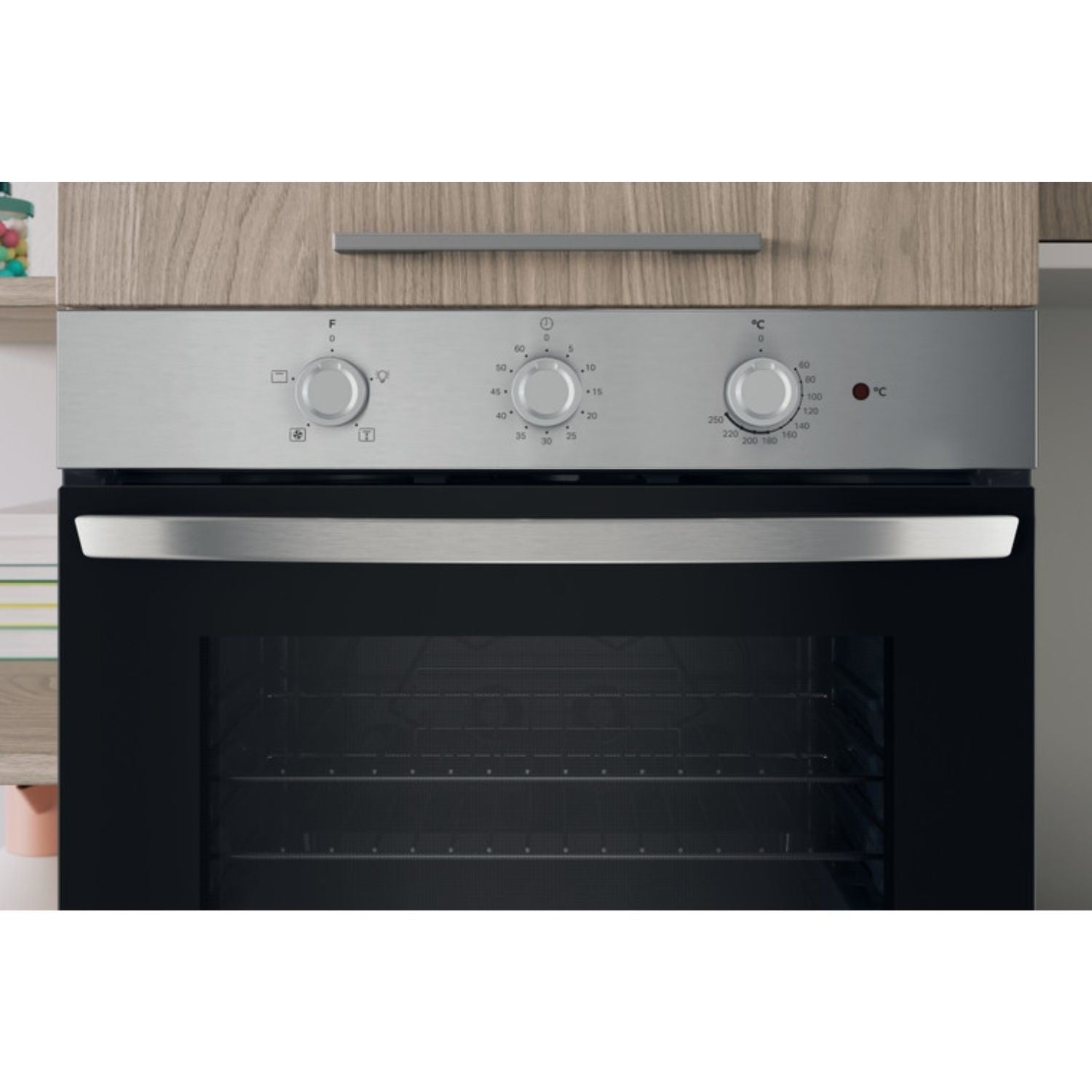 Indesit IO232HXUK Electric Conventional Single Oven - Stainless Steel