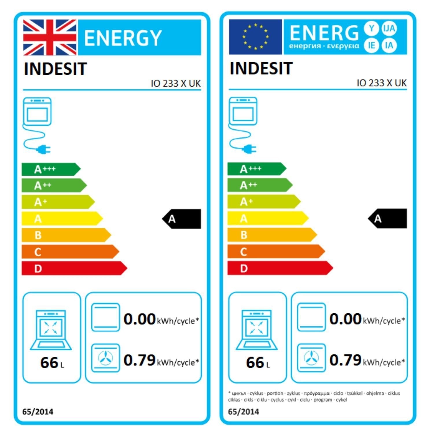 Indesit IO233XUK Click&Clean Electric Single Oven - Stainless Steel