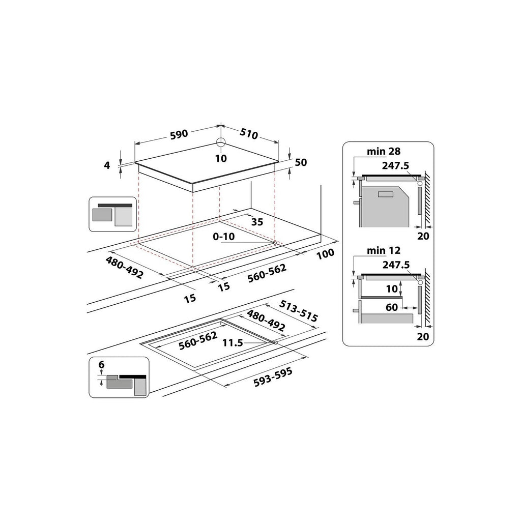Indesit 60cm 4 Zone Induction Hob