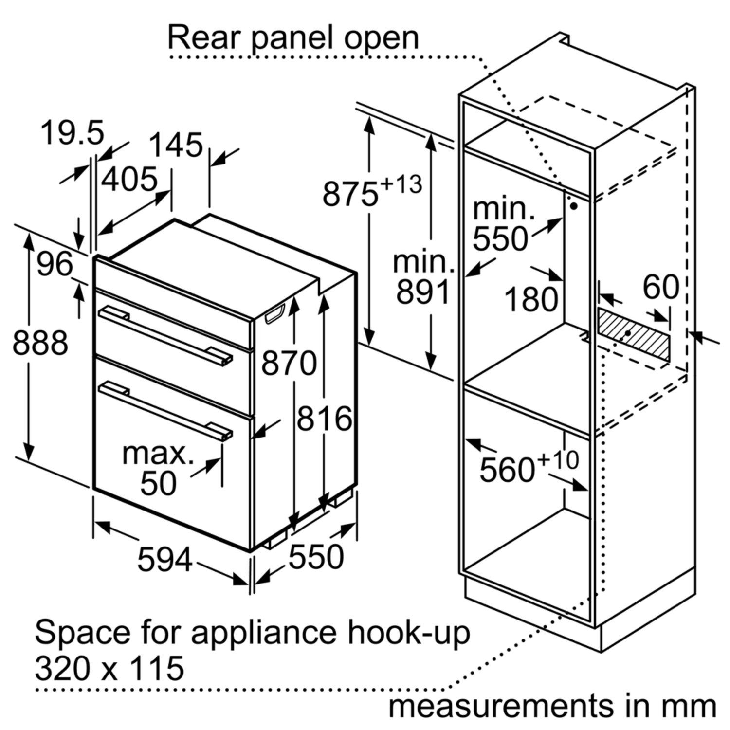 Bosch Series 2 MHA133BR0B Built-In Electric Double Oven - Stainless Steel