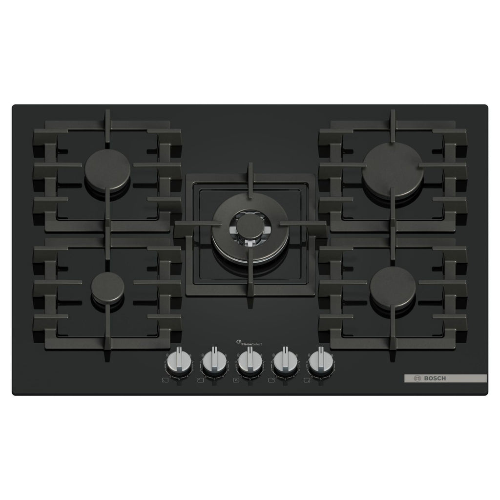 Bosch Series 6 75cm 5 Burner Gas Hob - Black Glass