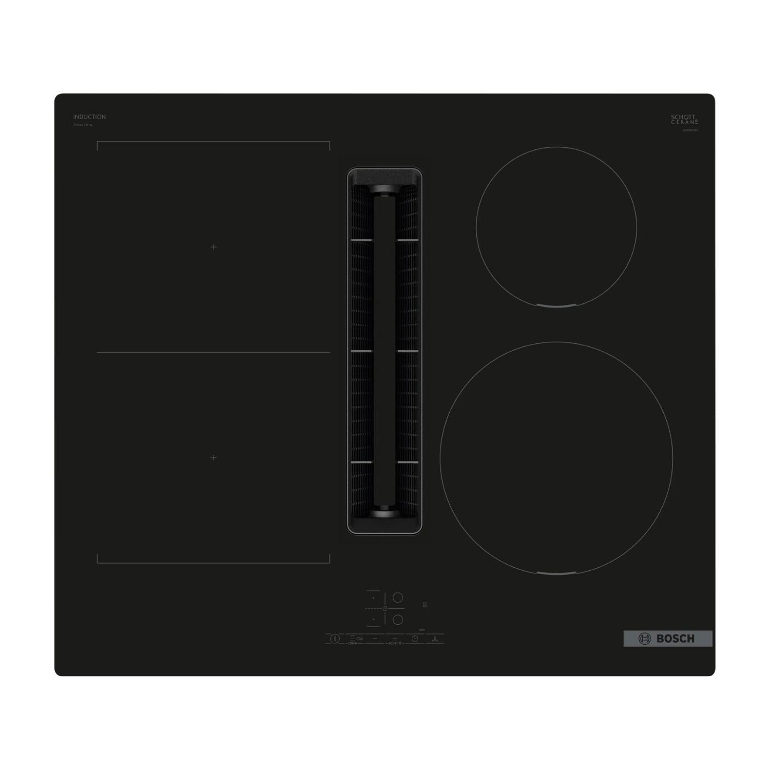 Bosch Series 4 60cm 4 Zone Venting Induction Hob with Combi Zone