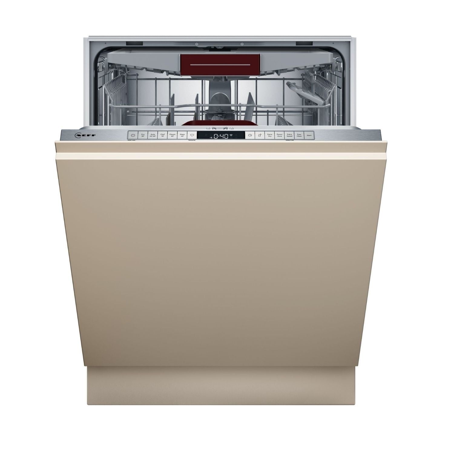 Neff N 50 Integrated Dishwasher - Smart Wi-Fi, D-Rated, Silver control panel