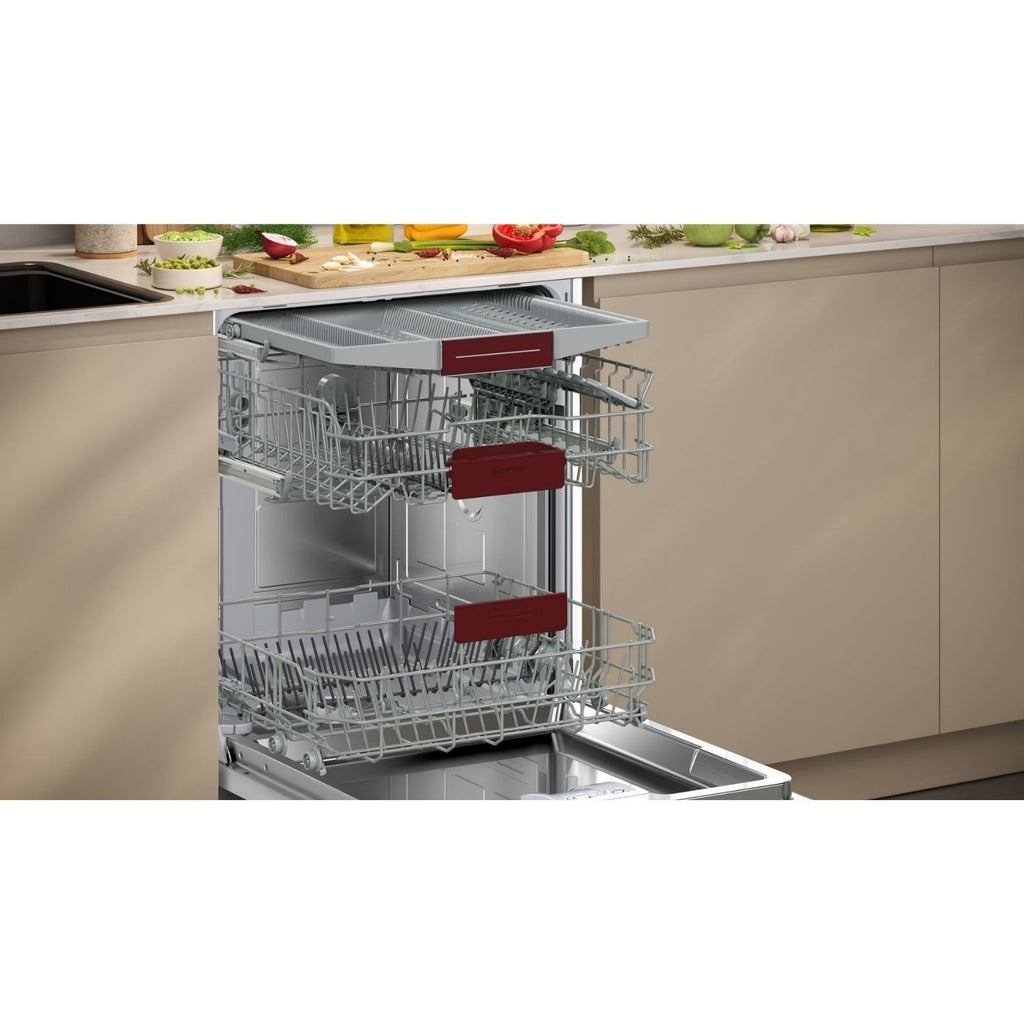 Neff N 50 Integrated Dishwasher - Smart Wi-Fi, D-Rated, Silver control panel