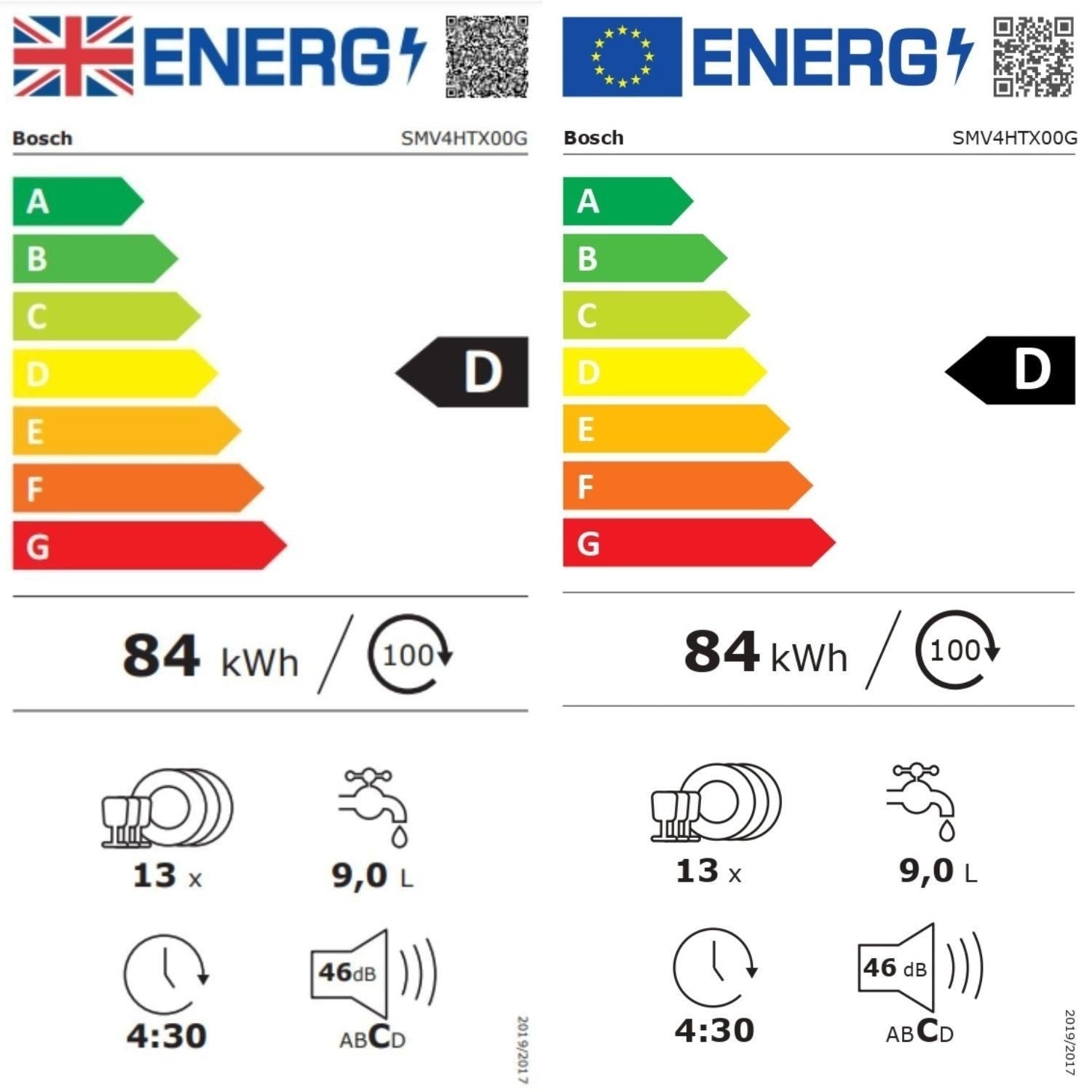 Bosch Series 4 Integrated Dishwasher - Smart Wi-Fi, D-Rated, Silver control panel