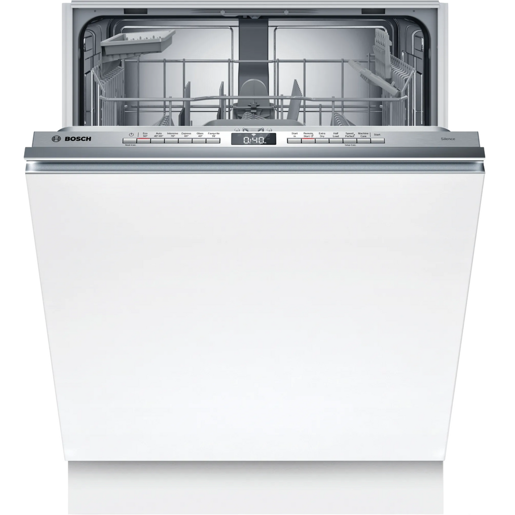 Bosch Series 4 Integrated Dishwasher - Smart Wi-Fi, D-Rated, Silver control panel