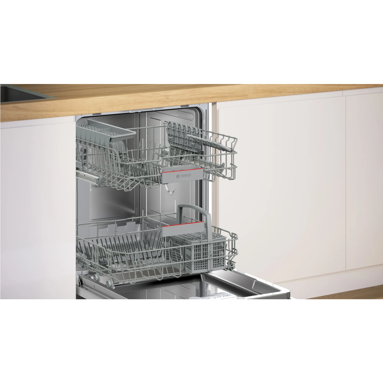 Bosch Series 4 Integrated Dishwasher - Smart Wi-Fi, D-Rated, Silver control panel