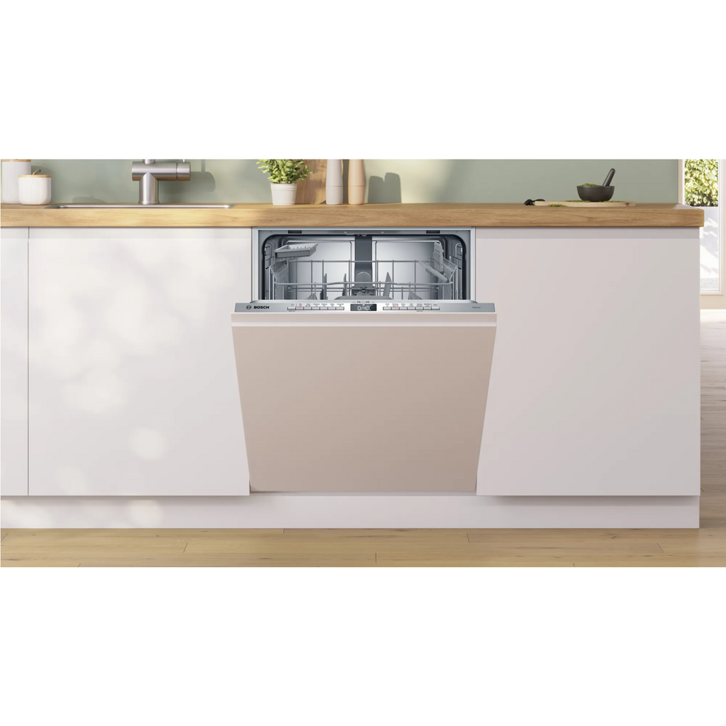Bosch Series 4 Integrated Dishwasher - Smart Wi-Fi, D-Rated, Silver control panel