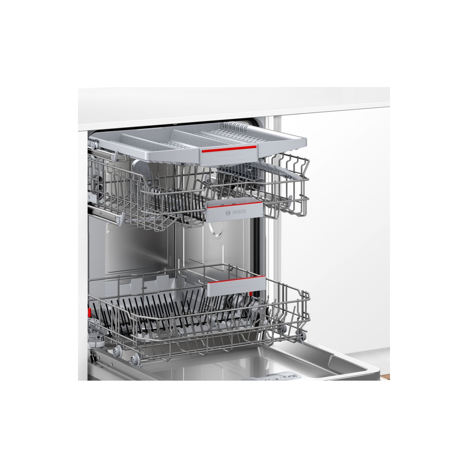 Bosch Series 4 SMV4HVX00G Integrated Dishwasher - Smart Wi-Fi D-Rated Silver control panel
