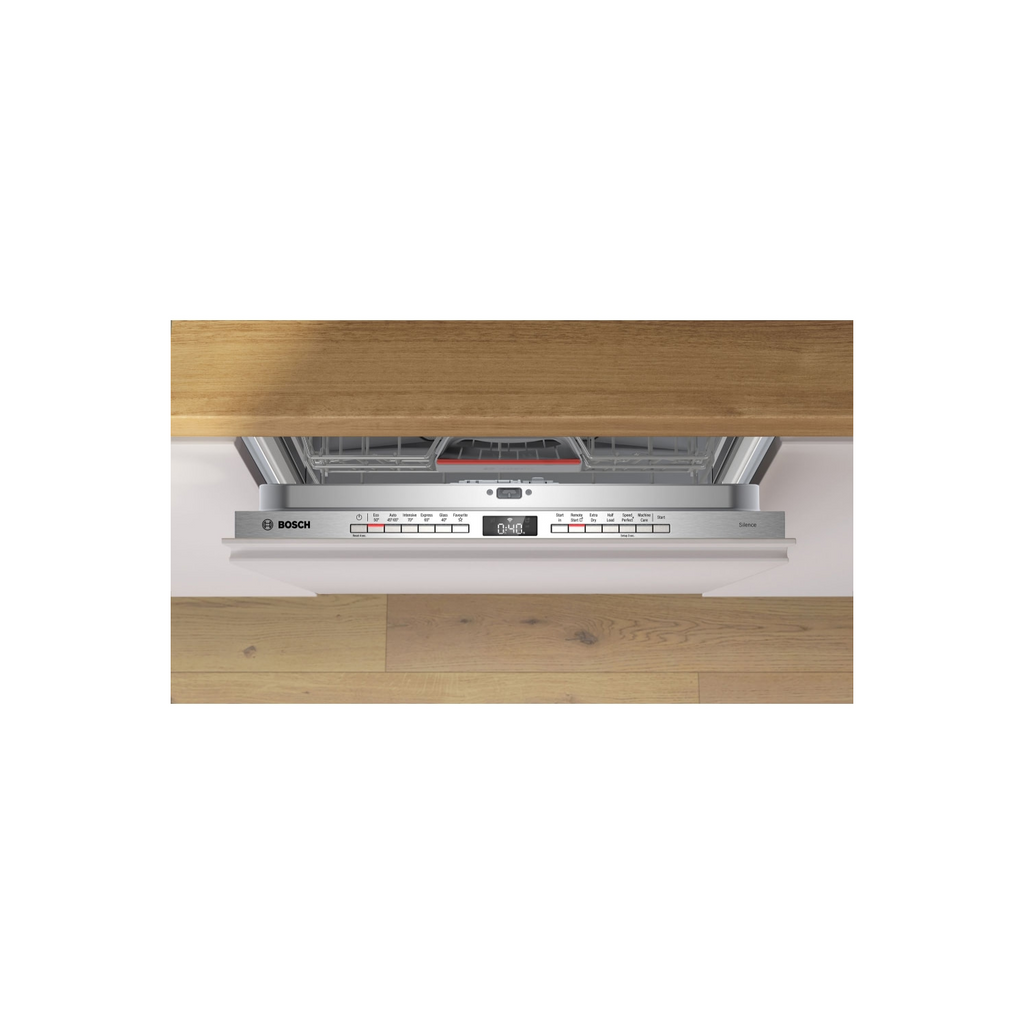 Bosch Series 4 SMV4HVX00G Integrated Dishwasher - Smart Wi-Fi D-Rated Silver control panel