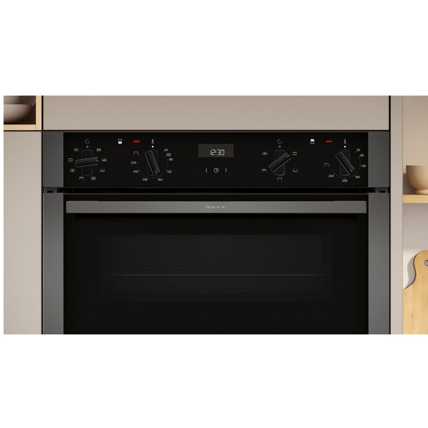 Neff N50 U1ACE2AG3B Built-In Double Oven - Graphite